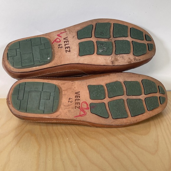 Velez Mens Leather Driving Moccasins Brown Slip On Loafers Casual Shoes - Picture 6 of 7